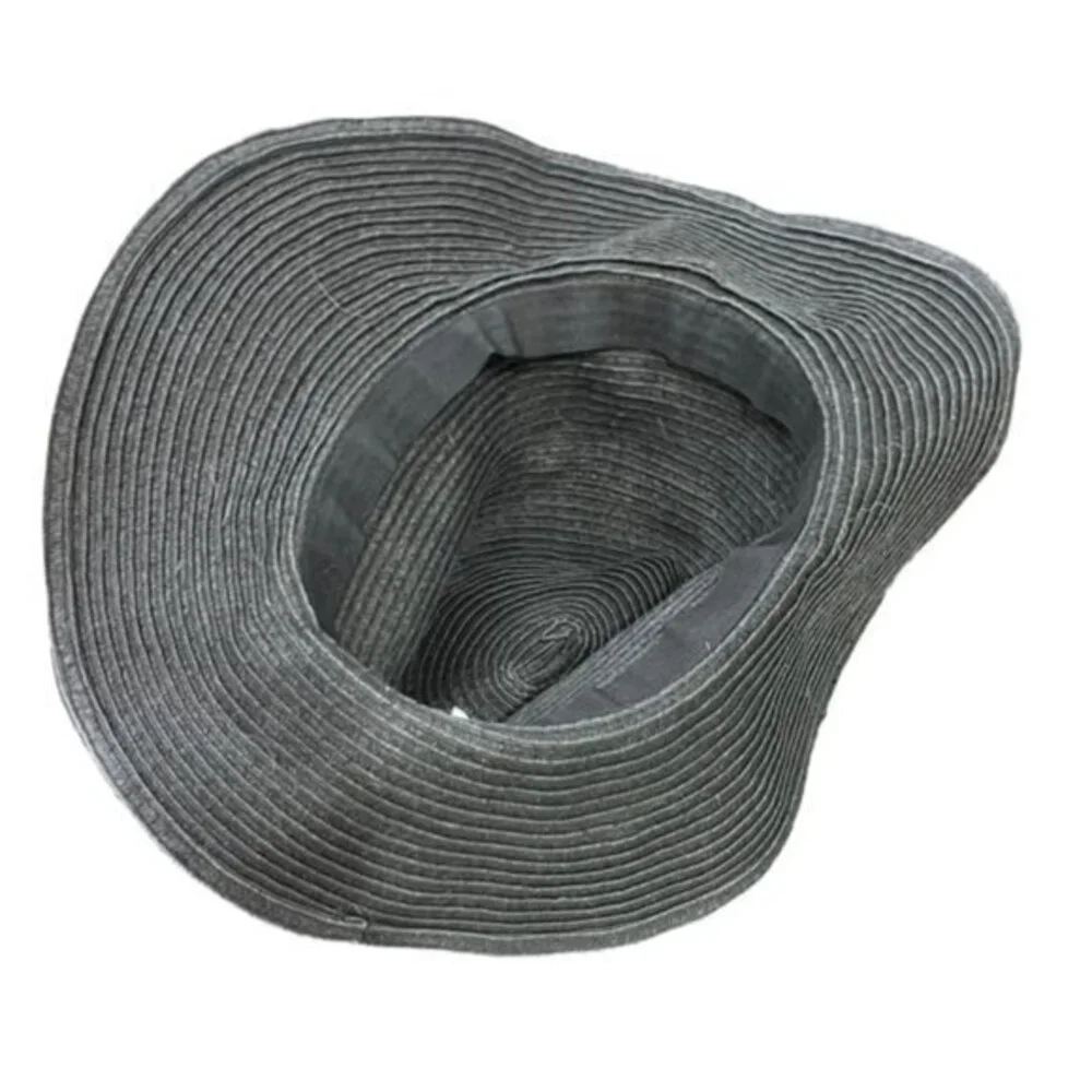 Forever 21 Black Wide Brim Sun Hat Bow‎ Floppy Brim Beach Pool Travel Vacation